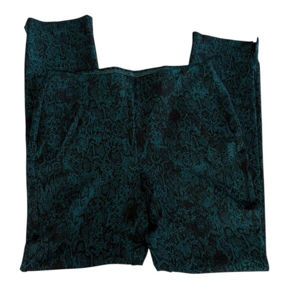 Chicos Snake Print Pull On Pants~Size 00 (XS/2)~Green Black Reptile Look L10 35 - Picture 5 of 11